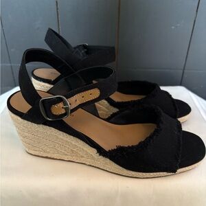 Lucky Brand Black Wedge Sandals